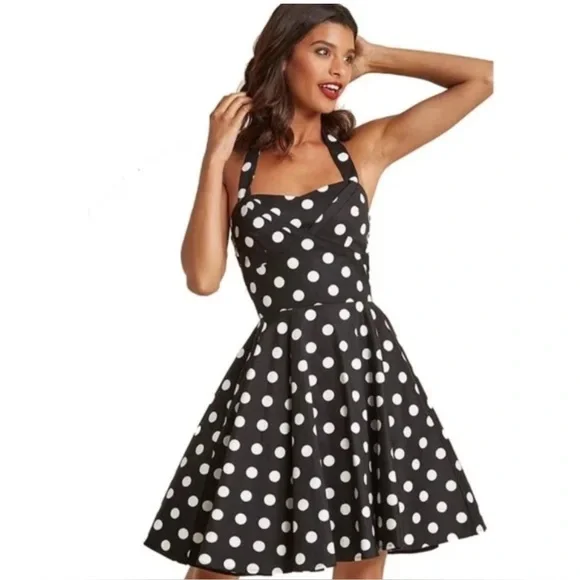 Modcloth IXIA polka dot Traveling Cupcake Dress SZ M - Picture 1 of 8
